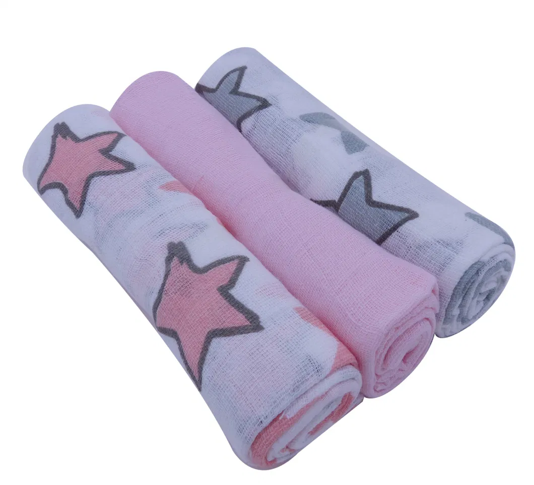 3 Pack Newborn Baby Cotton Muslin Square Burp Cloth Nappy Wipe